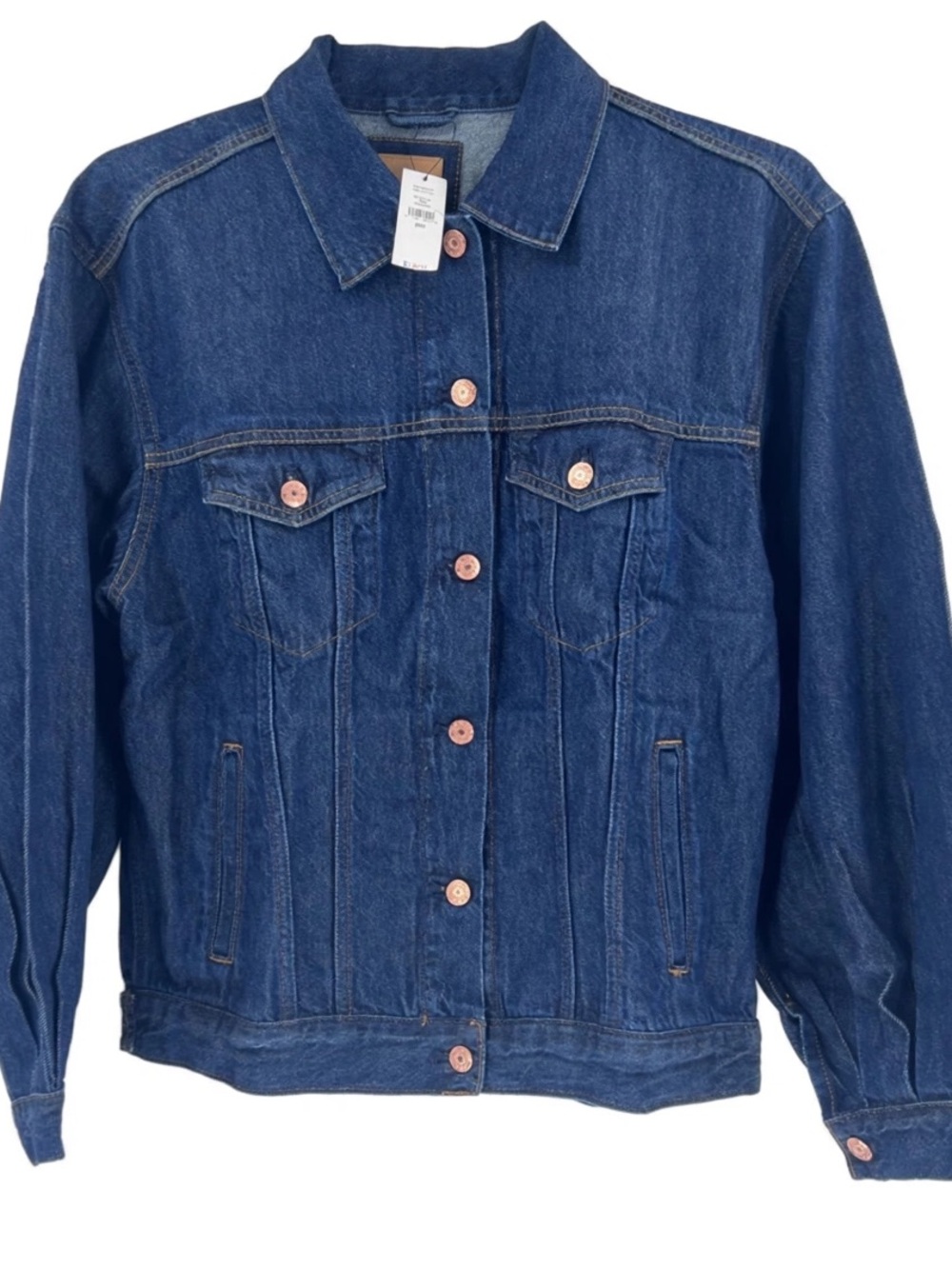 NWT GAP UltraSoft Denim Jacket Oversized Balloon Sleeve Dark Wash XXS